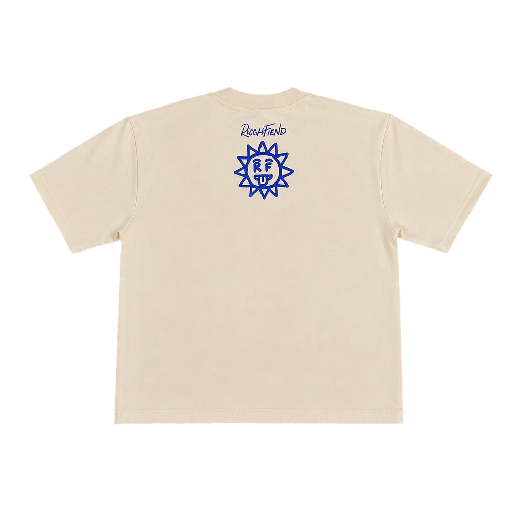 RICHER THAN YOU TEE in Cream — back graphic