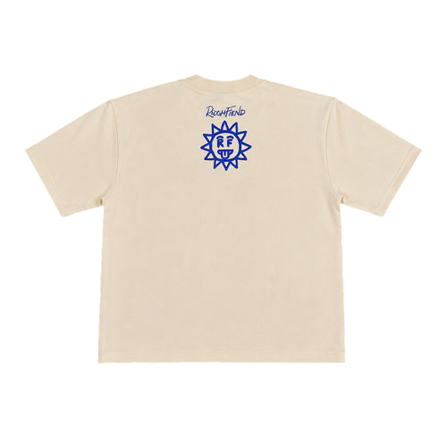 RICHER THAN YOU TEE in Cream — back graphic
